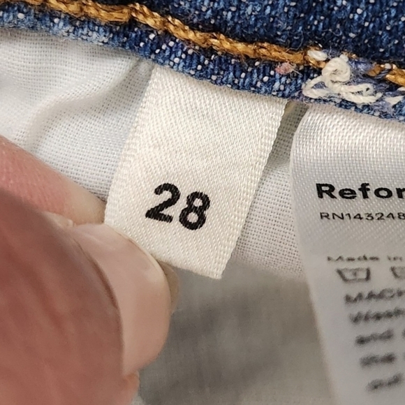 Reformation Jeans Womens 28 Maya Wash Serena‎ High Skinny Blue Button Fly Boho - Picture 5 of 11